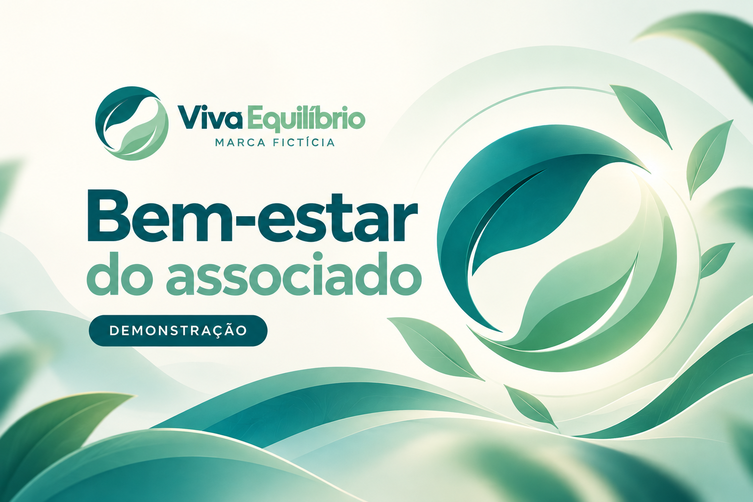 Banner fictício Viva Equilíbrio — bem-estar do associado, demonstração