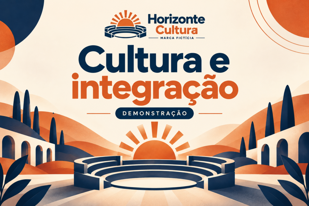 Banner fictício Horizonte Cultura — cultura e integração, demonstração