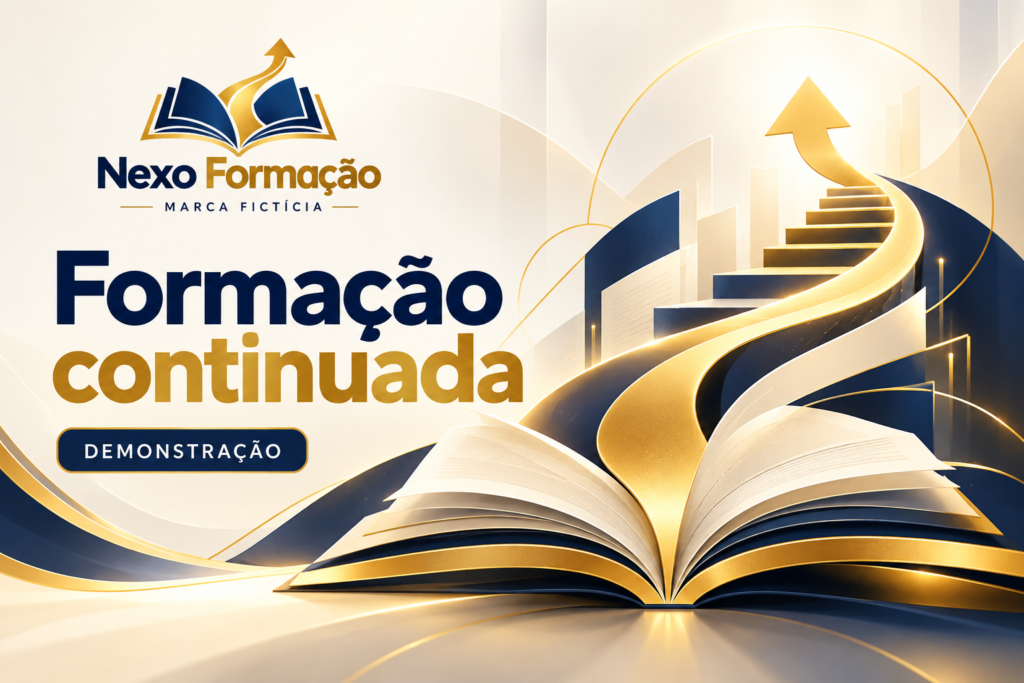 Banner fictício Nexo Formação — formação continuada, demonstração