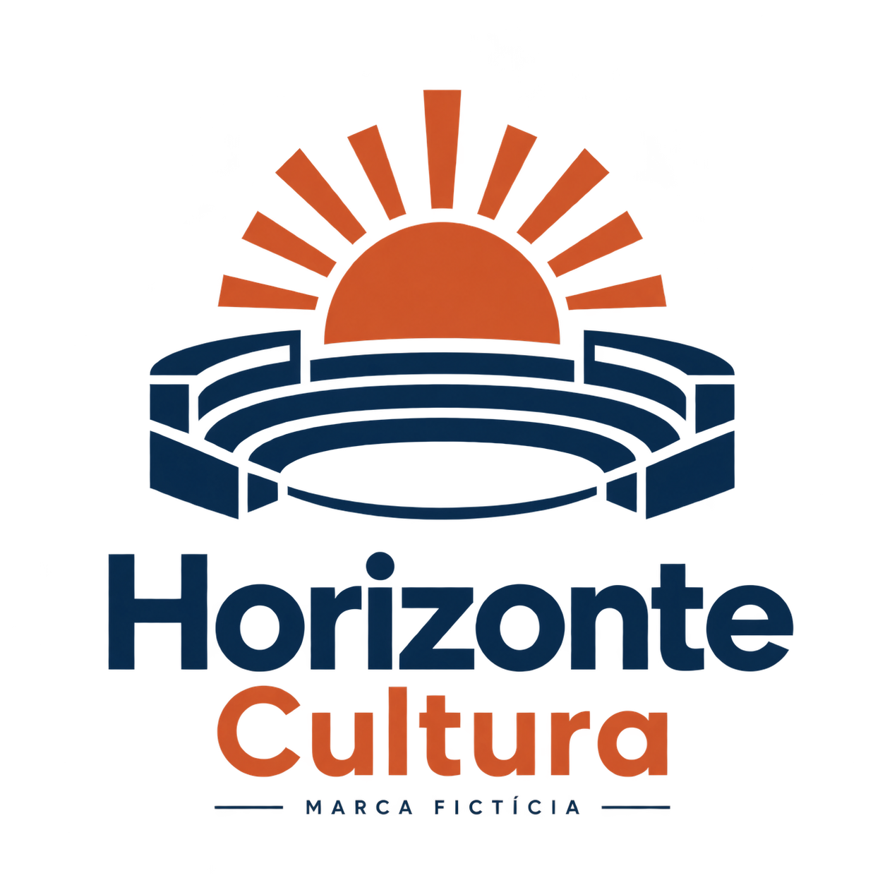 Logo fictício Horizonte Cultura — marca de demonstração