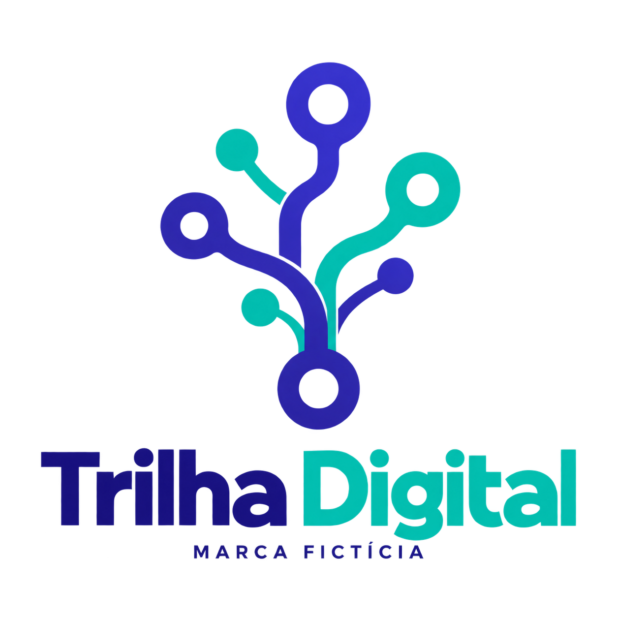 Logo fictício Trilha Digital — marca de demonstração